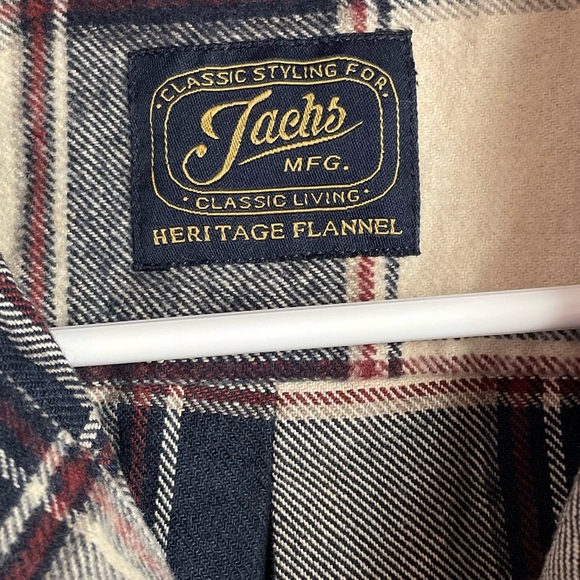 Jachs Heritage Flannel Mens Shirt in Blue and Cream size L - Picture 7 of 7